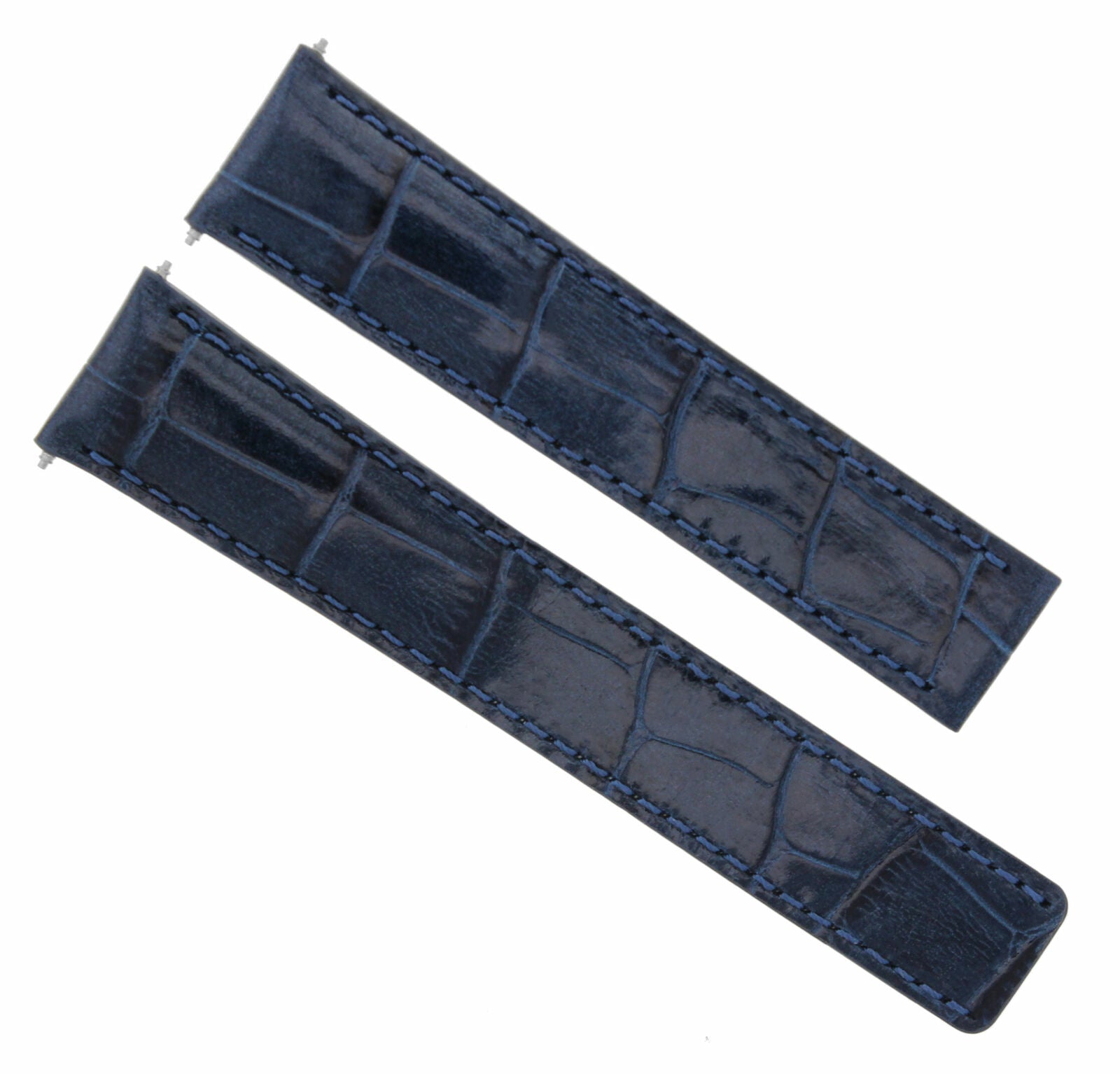 24/20MM LEATHER WATCH BAND STRAP FOR BREITLING NAVITIMER CHRONOMAT BENTLEY BLUE