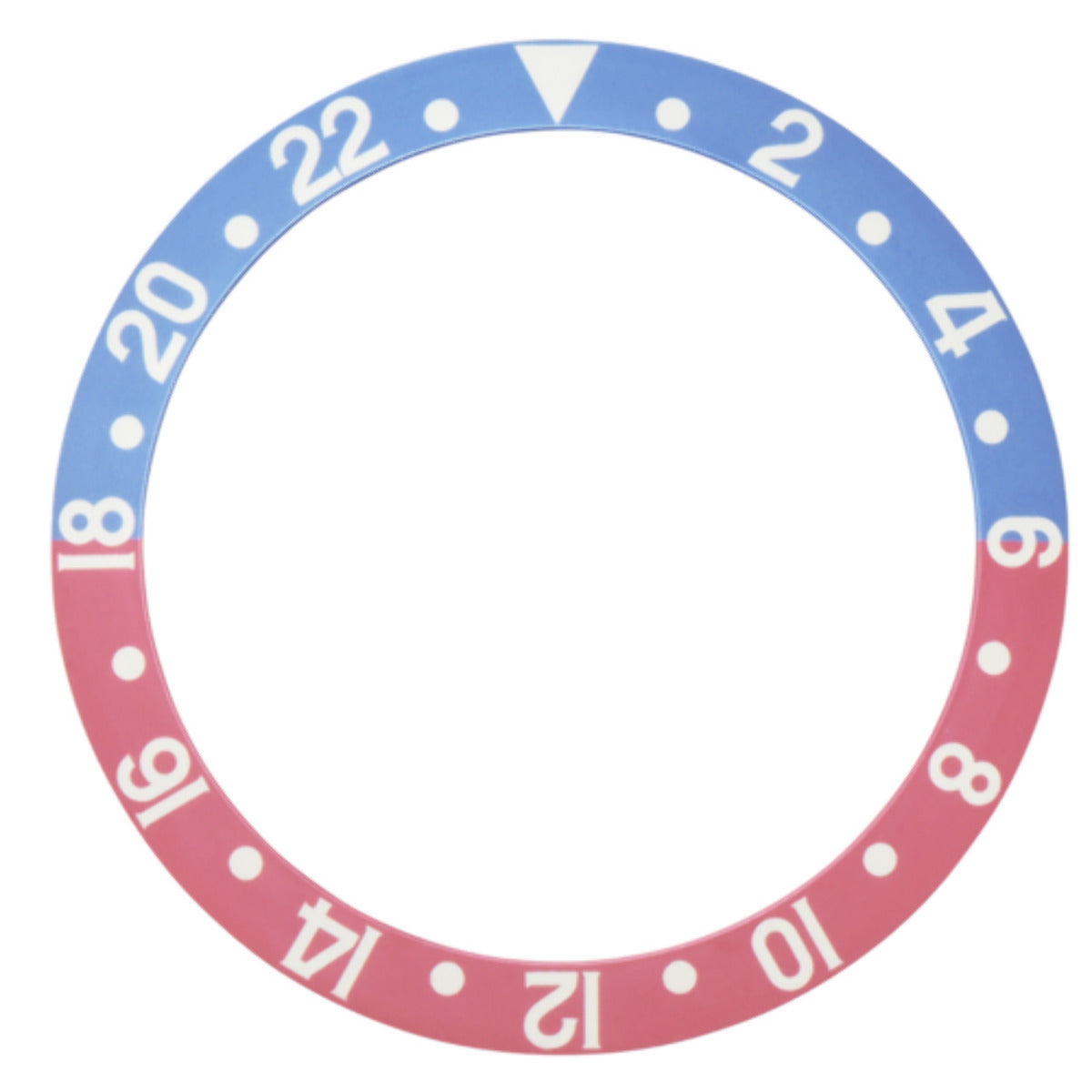 REPLACEMENT BEZEL INSERT FADED BLUE/RED FOR WATCH 37.60MM X 30.60MM