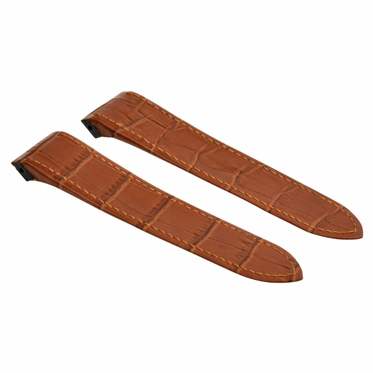 23MM LEATHER WATCH BAND STRAP FIT FOR 38MM CARTIER SANTOS 100XL DEPLOY CLASP TAN