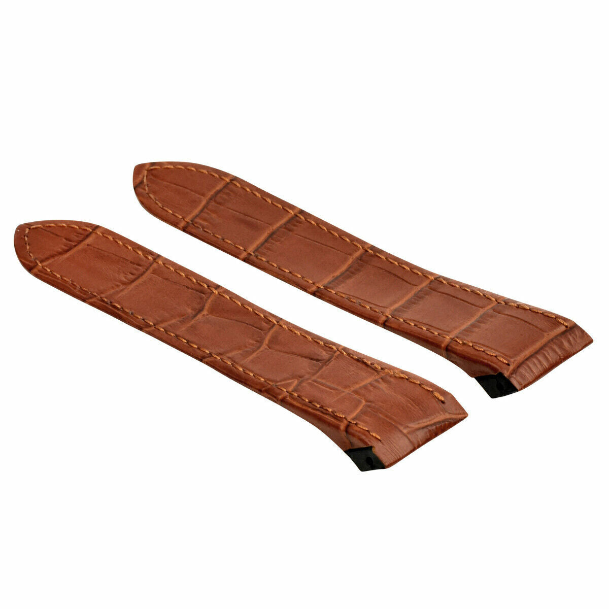 23MM LEATHER WATCH BAND STRAP FIT FOR 38MM CARTIER SANTOS 100XL DEPLOY CLASP TAN