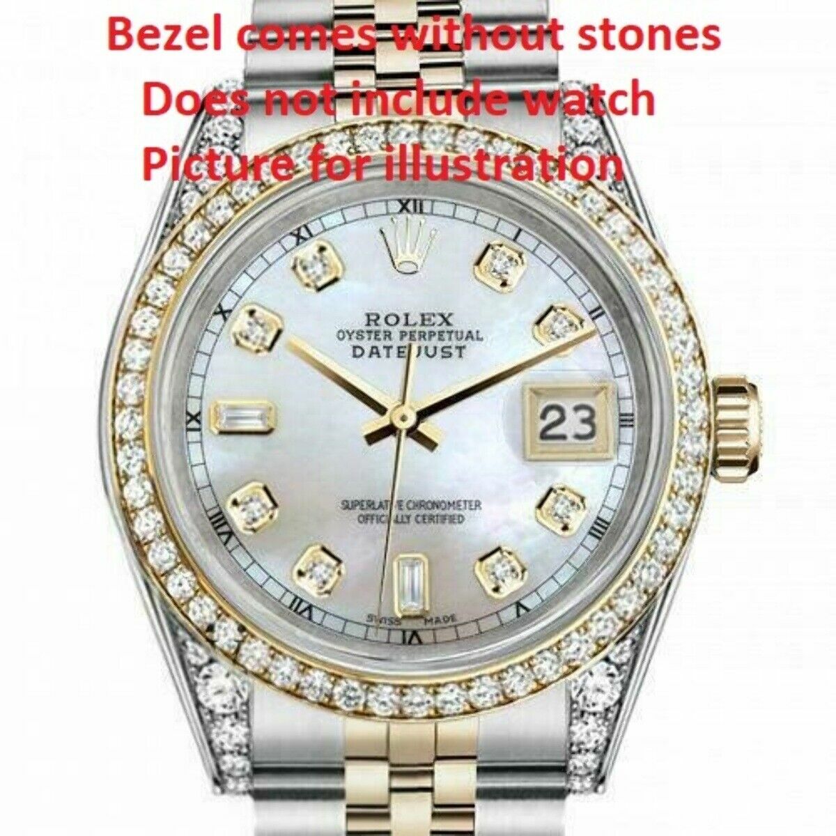 BEZEL FOR DIAMOND 36MM ROLEX DATEJUST 1601,1602,1603 16030 16200 16233 16234 GOL
