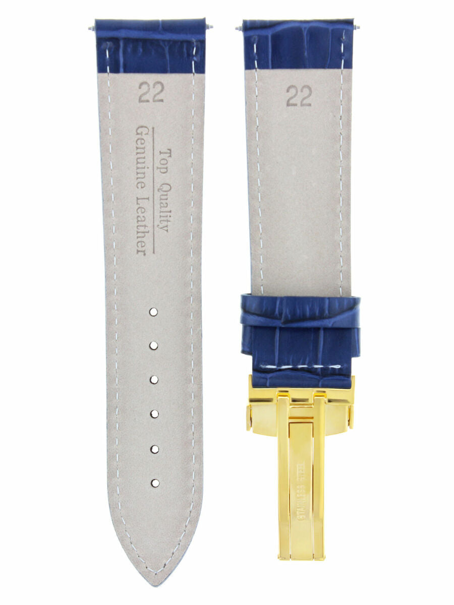 LEATHER STRAP BAND DEPLOYMENT CLASP FOR TISSOT GOLD 18MM