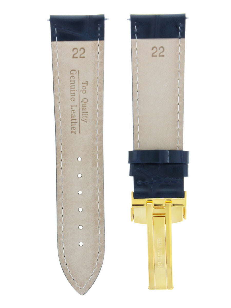 LEATHER STRAP BAND DEPLOYMENT CLASP FOR TUDOR GOLD 19MM