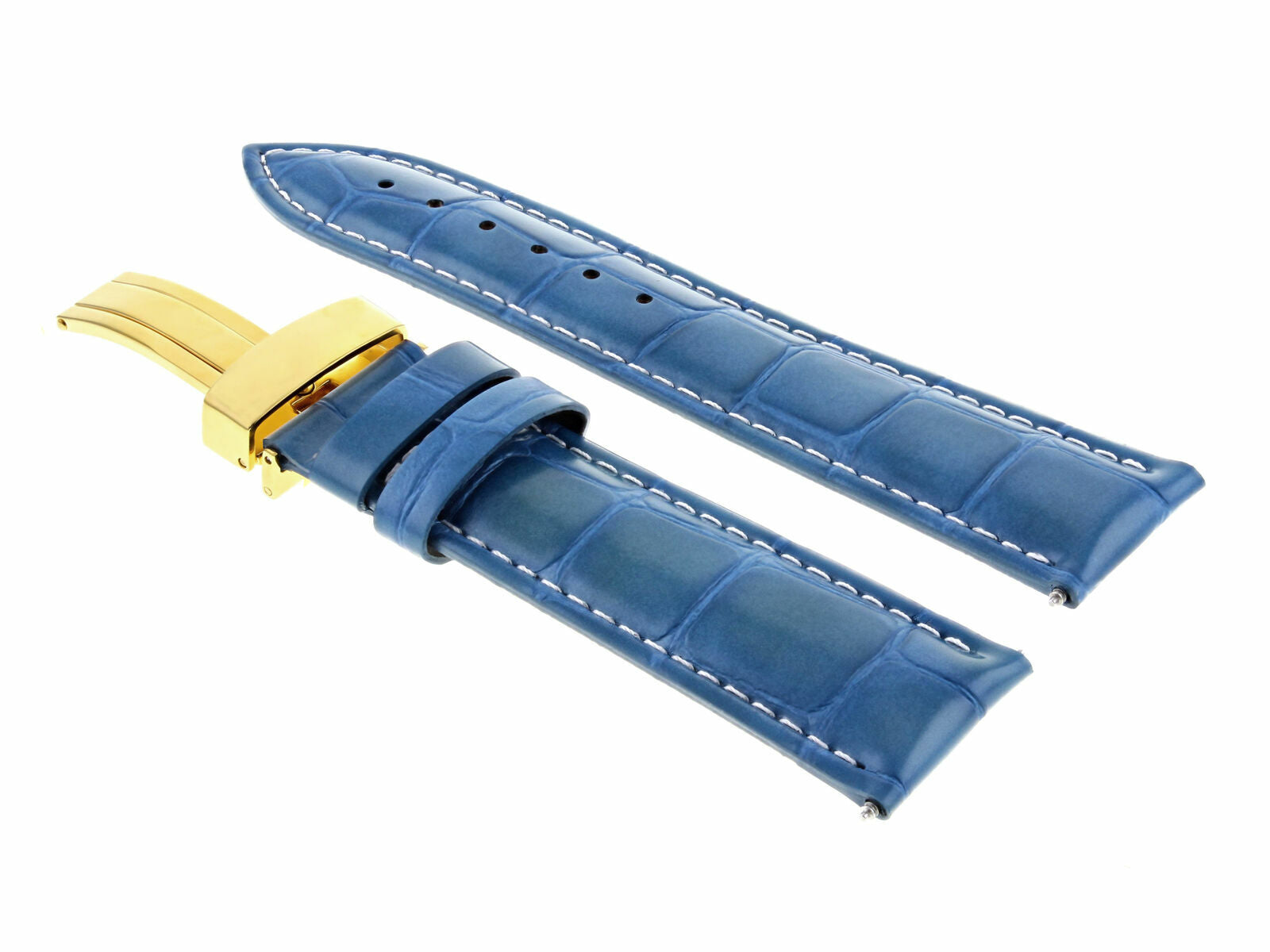 LEATHER STRAP BAND DEPLOYMENT CLASP FOR CITIZEN GOLD 18MM