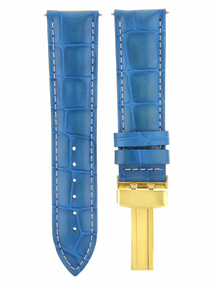 LEATHER STRAP BAND DEPLOYMENT CLASP FOR CITIZEN GOLD 18MM