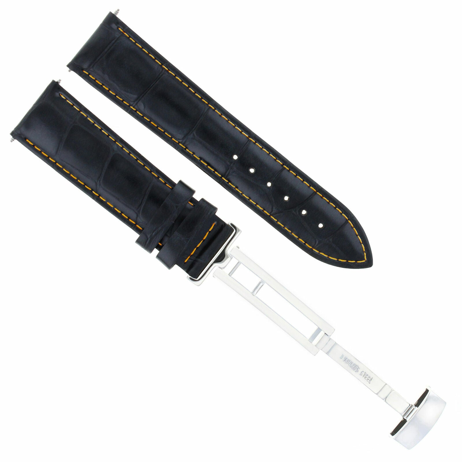 LEATHER BAND STRAP DEPLOYMENT CLASP BUCKLE FOR IWC #1 20MM