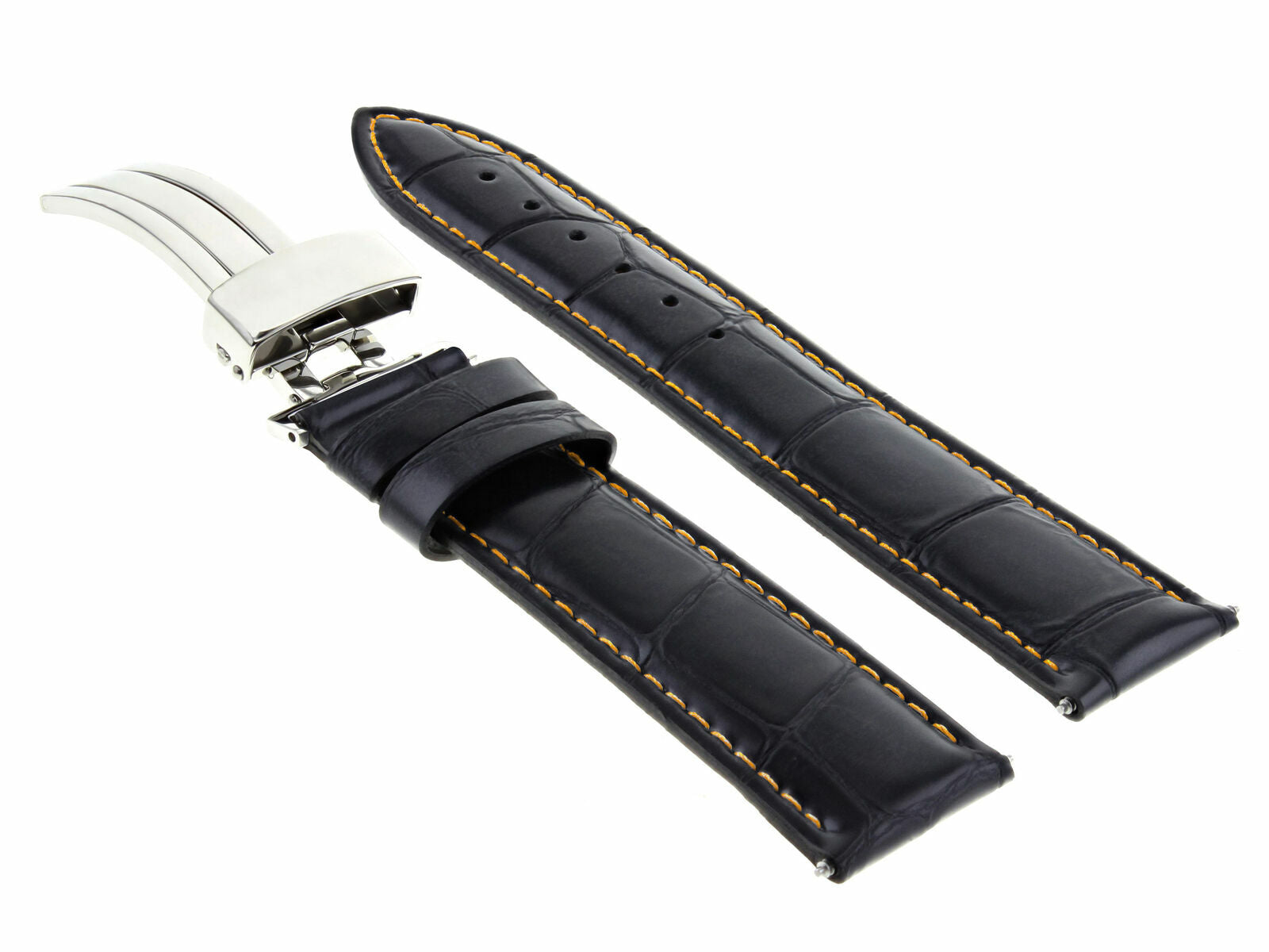 LEATHER BAND STRAP DEPLOYMENT CLASP BUCKLE FOR IWC #1 20MM