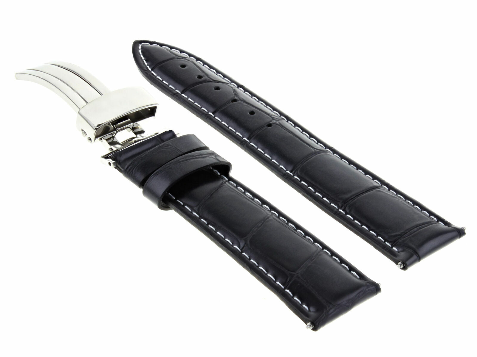 LEATHER BAND STRAP DEPLOYMENT CLASP BUCKLE FOR IWC #1 21MM