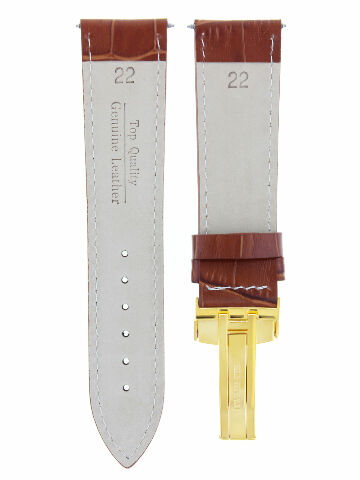 17MM-24MM REPLACEMENT LEATHER WATCH BAND STRAP WITH CLASP FOR BAUME MERCIER GOLD