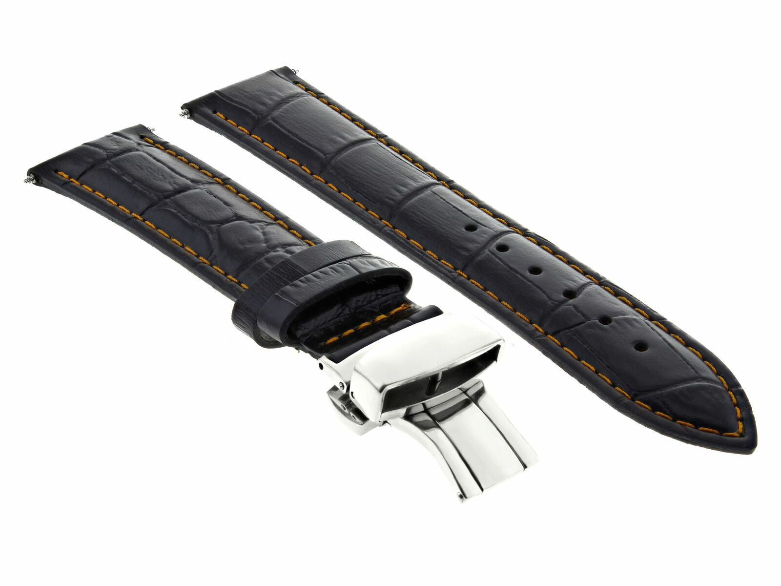 LEATHER BAND STRAP DEPLOYMENT CLASP FOR FOSSIL 18MM