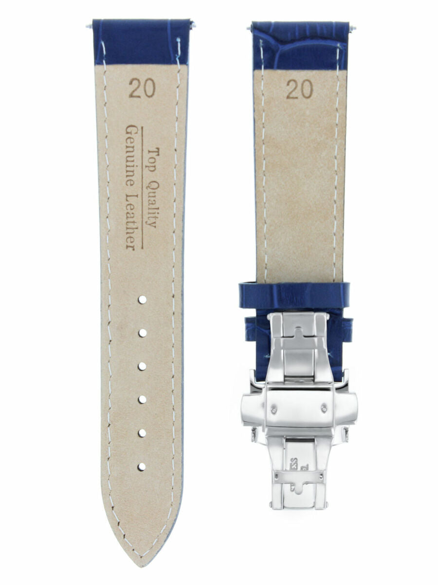 LEATHER BAND STRAP DEPLOYMENT CLASP FOR FOSSIL 22MM