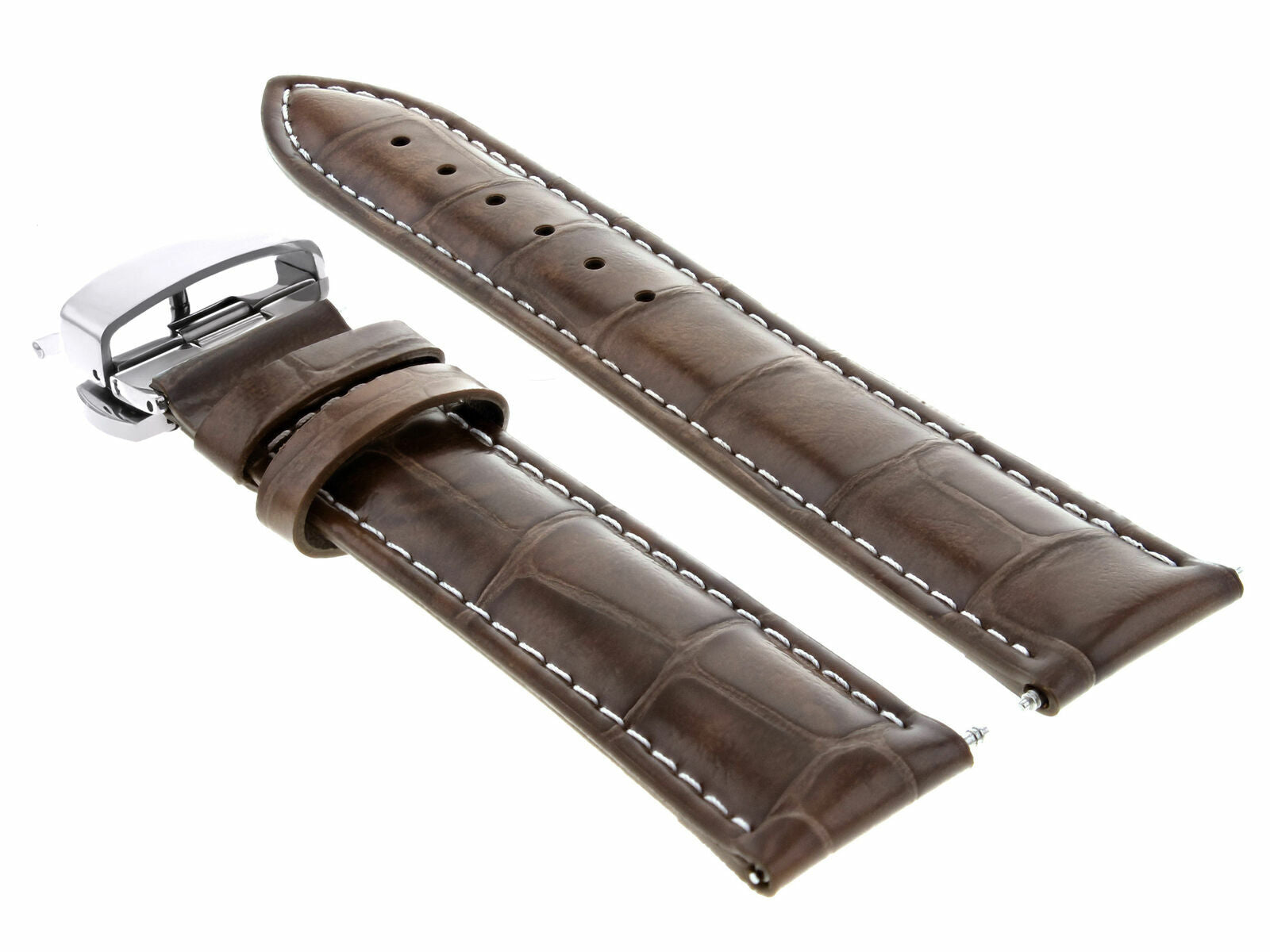 LEATHER BAND STRAP DEPLOYMENT CLASP FOR MOVADO 19MM