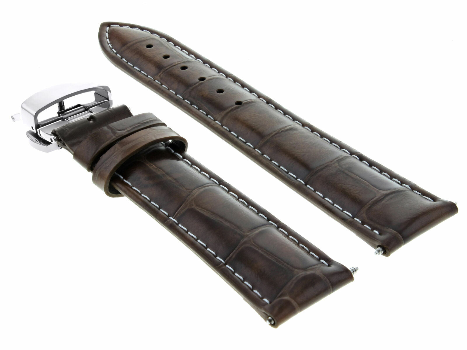 LEATHER BAND STRAP DEPLOYMENT CLASP FOR SEIKO 3B 19MM