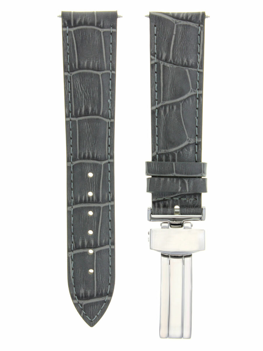 LEATHER WATCH BAND STRAP FOR CARTIER TANK FRANCAISE WATCH + DEPLOYMENT 18MM