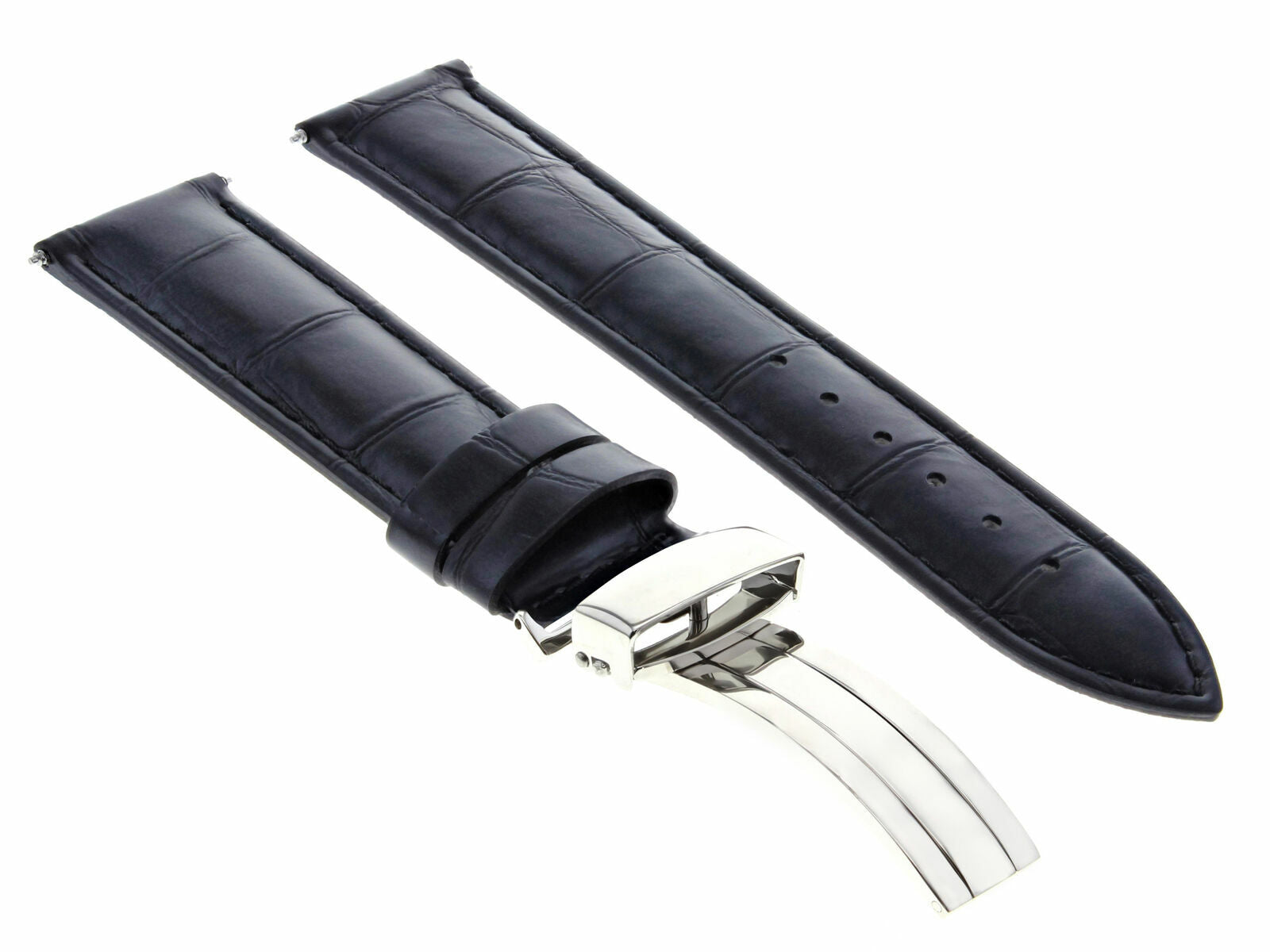 LEATHER WATCH BAND STRAP DEPLOYMENT CLASP FOR ORIS #1A 18MM