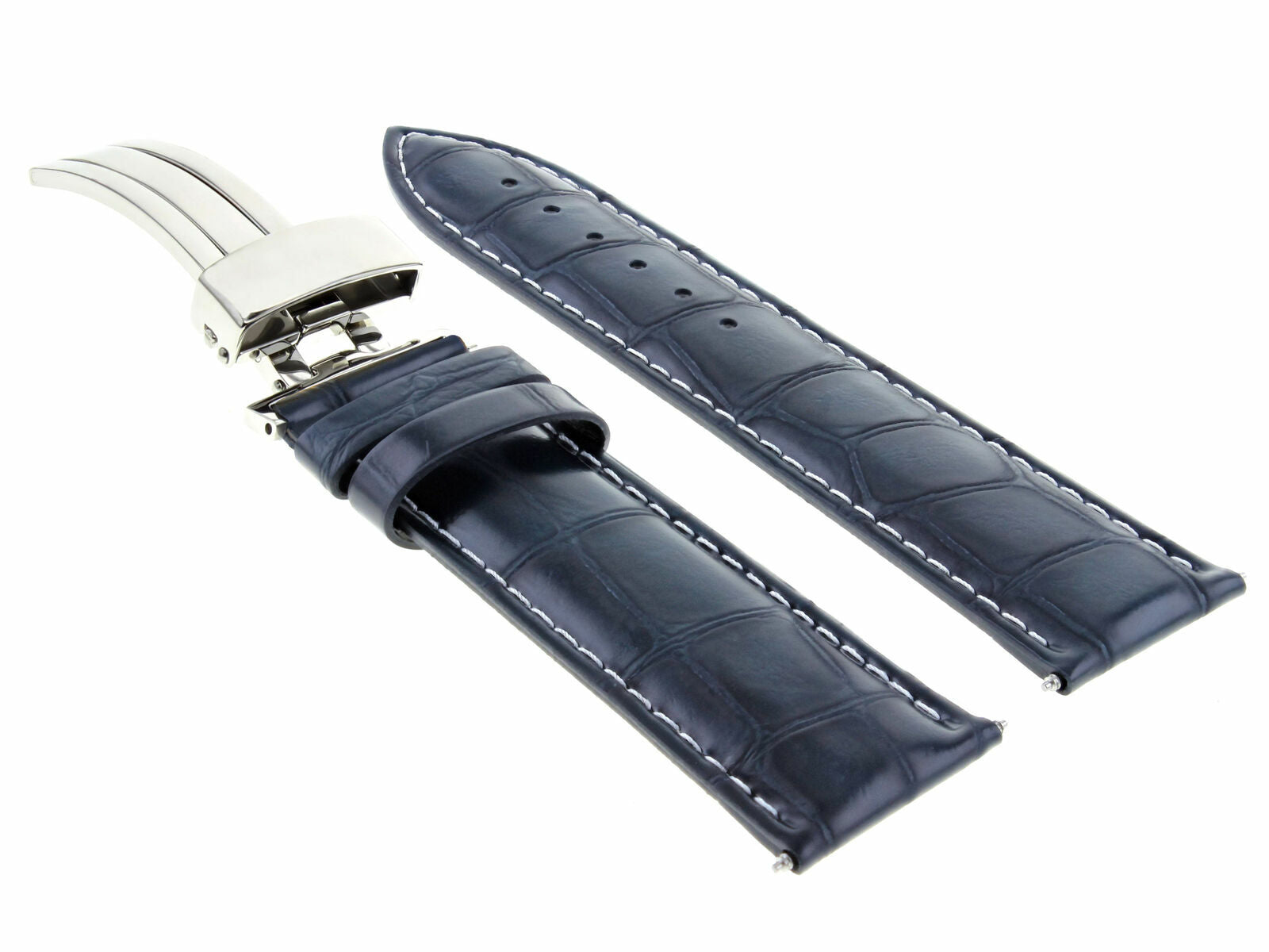 LEATHER WATCH BAND STRAP DEPLOYMENT CLASP FOR ORIS #1A 18MM