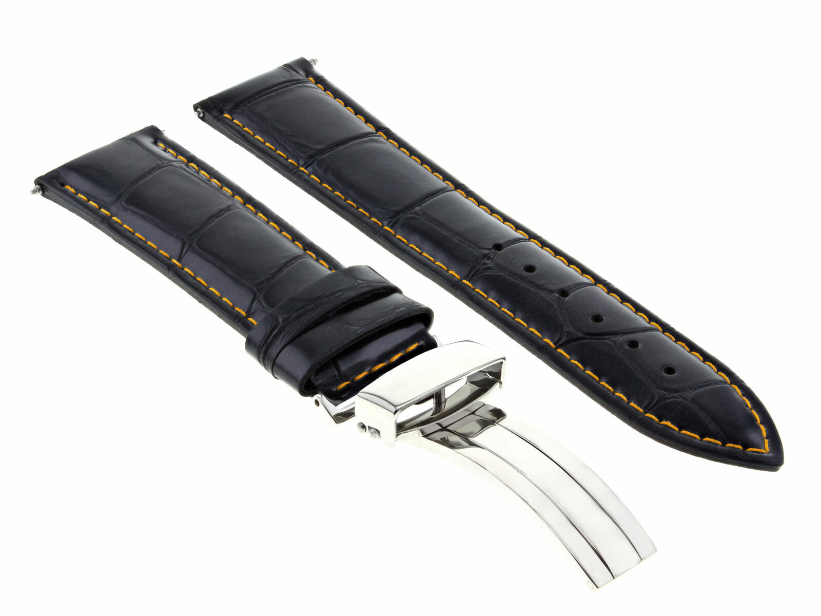 LEATHER BAND STRAP DEPLOY CLASP FOR JAEGER LECOULTRE - 20MM