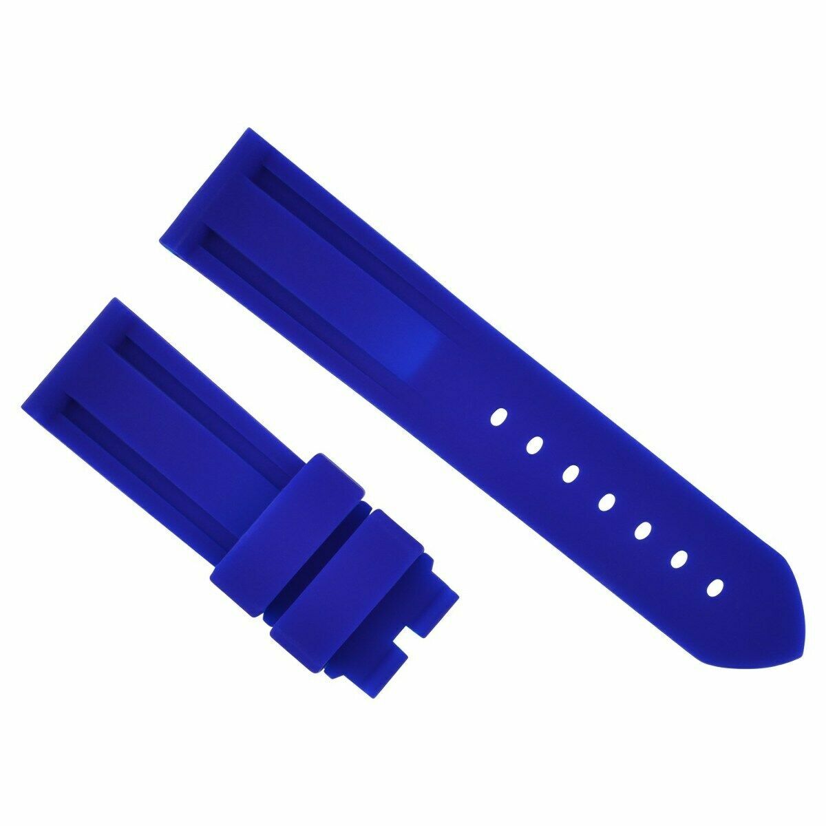 22MM-24MM RUBBER WATCH BAND STRAP WITH DEPLOYMENT CLASP FOR PANERAI DIVER, Royal Blue, view 3