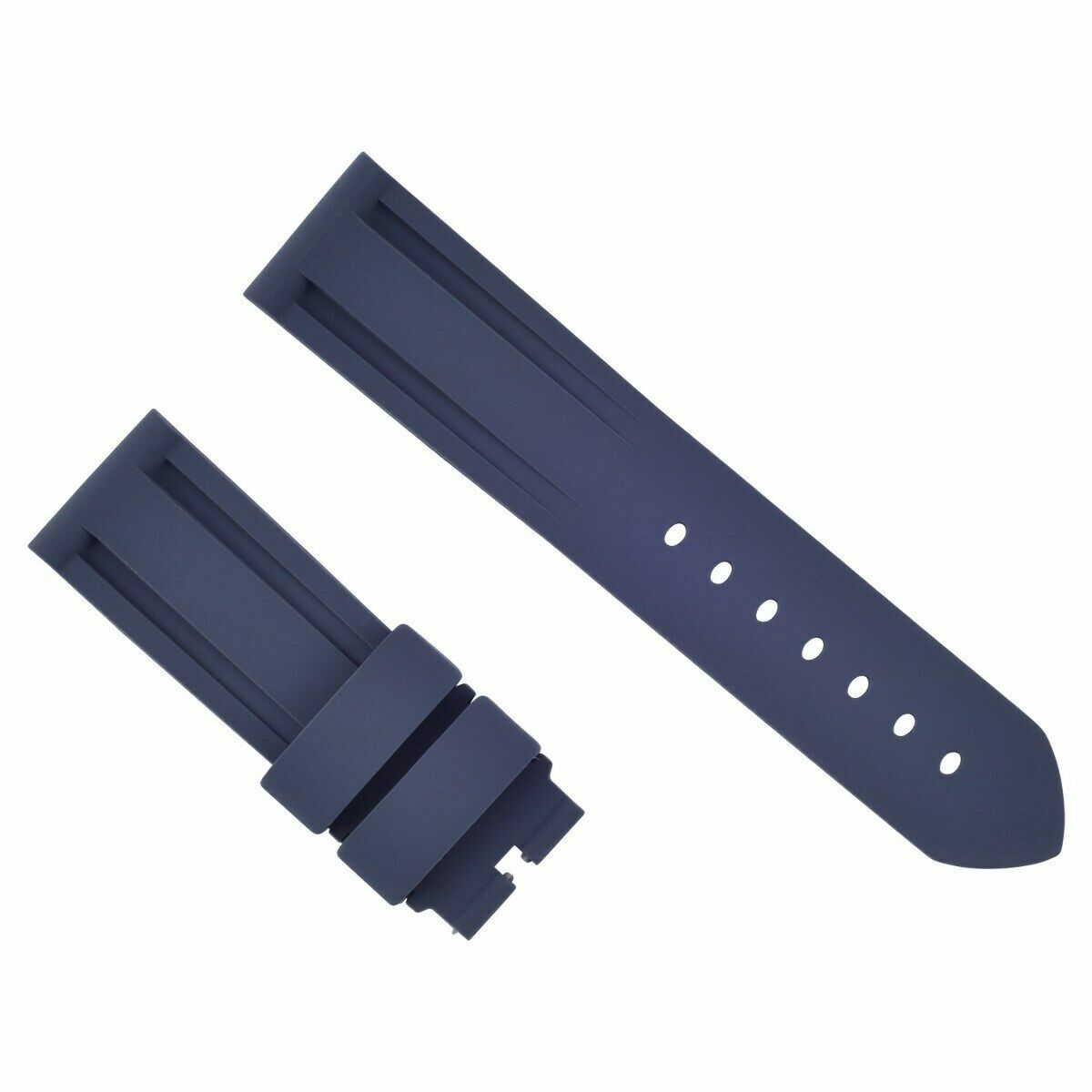 22MM-24MM RUBBER WATCH BAND STRAP WITH DEPLOYMENT CLASP FOR PANERAI DIVER, Gray, view 3
