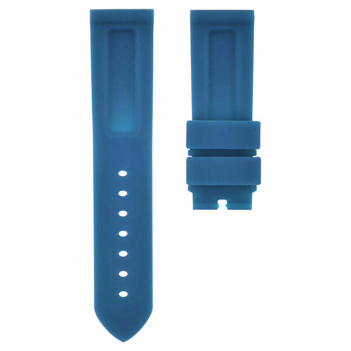 22MM-24MM RUBBER WATCH BAND STRAP WITH DEPLOYMENT CLASP FOR PANERAI DIVER, Light Blue, view 2