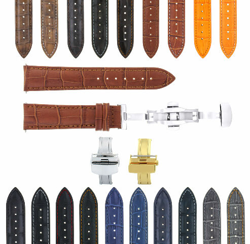 17-18-19-20-21-22-23-24MM GENUINE LEATHER WATCH STRAP BAND FOR SEIKO + CLASP