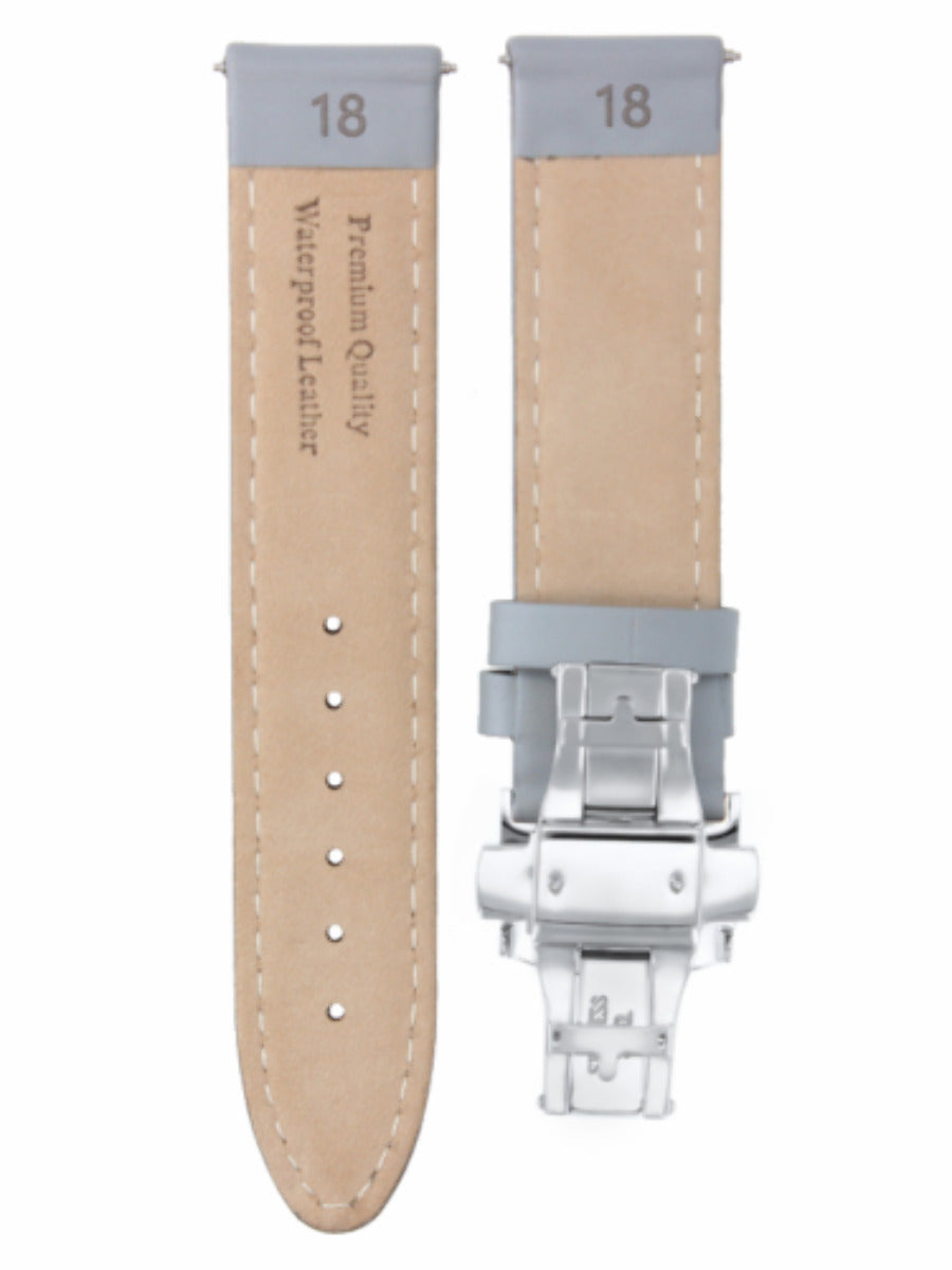 LEATHER STRAP BAND SMOOTH FOR OMEGA SEAMASTER PLANET OCEAN CLASP - 24MM