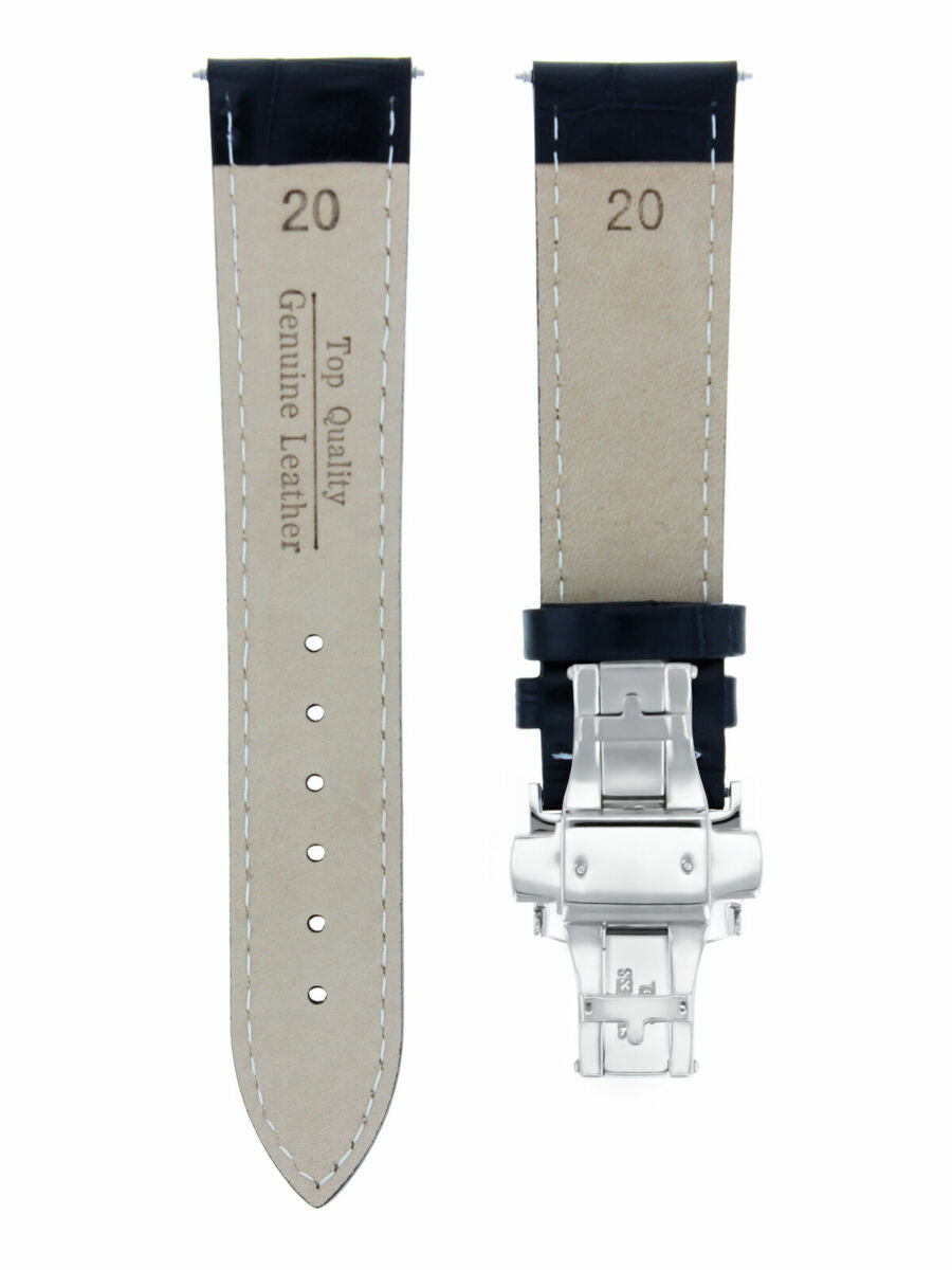 17-24MM LEATHER BAND STRAP SMOOTH DEPLOYMENT CLASP FOR SONY WATCH