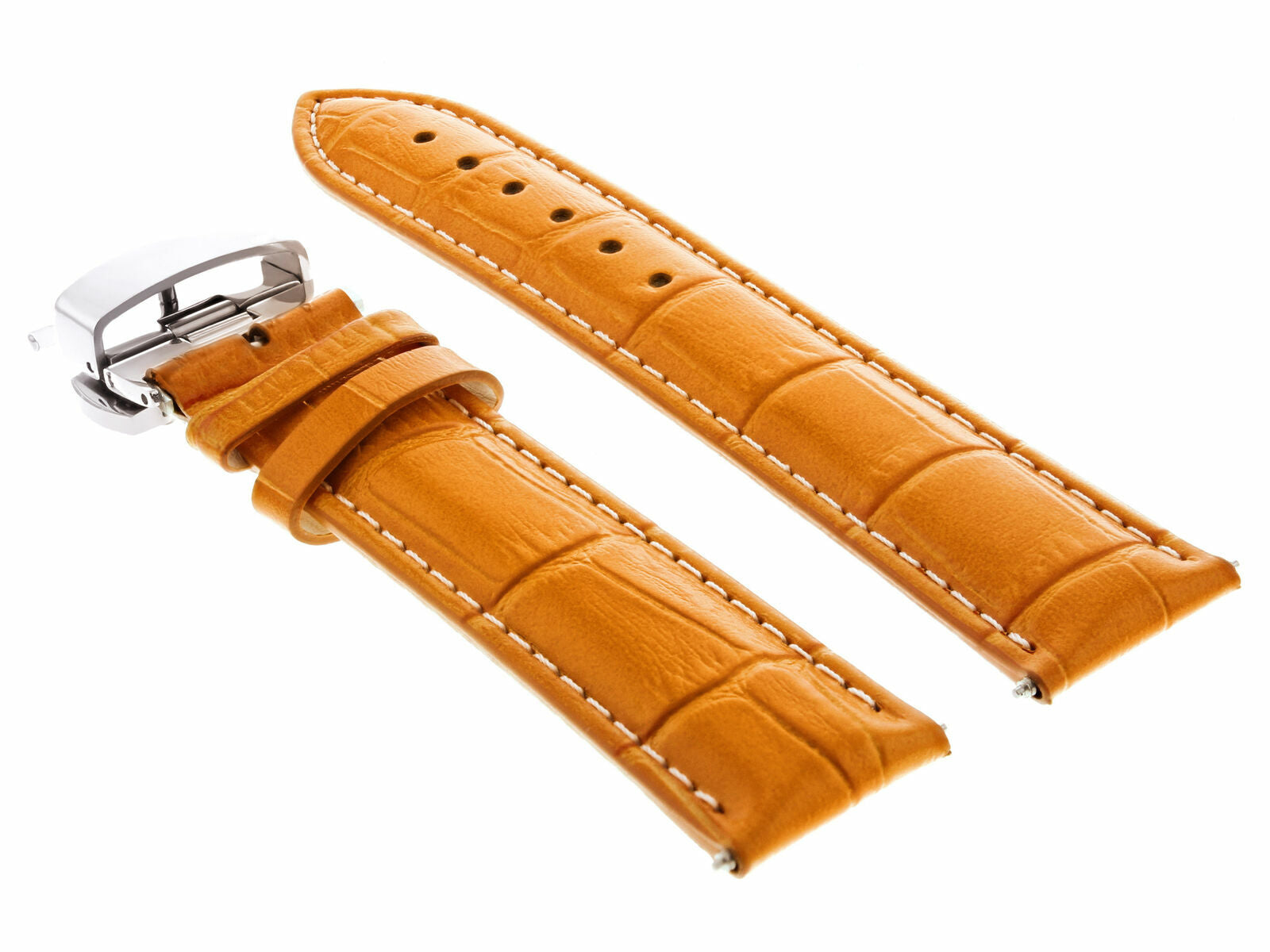 17-24MM LEATHER BAND STRAP SMOOTH DEPLOYMENT CLASP FOR SONY WATCH
