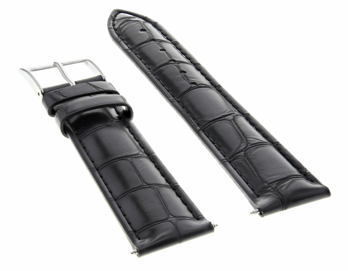 17-24MM LEATHER WATCH BAND FOR MAURICE LACROIX MP7228 SKELTON U-BOAT 7095, Black, view 4