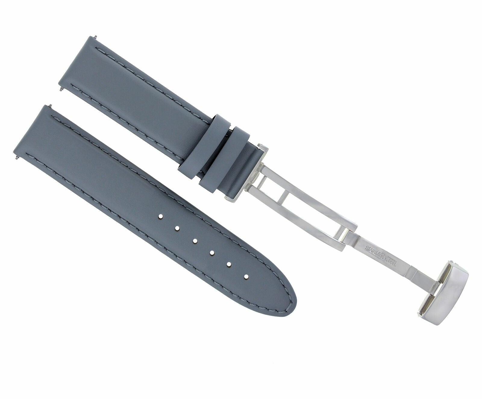 CLASSIC MEN LEATHER WATCH BAND STRAP FOR CITIZEN ECO DRIVE CLASP - 22MM