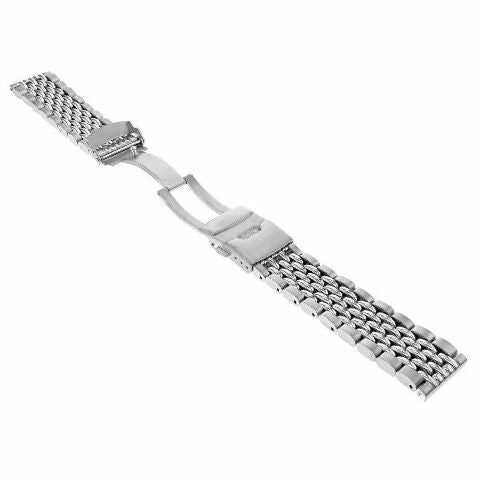 BEAD OF RICE WATCH BAND FOR NEW OR OMEGA VINTAGE WATCHES IN 22MM STAINLESS STEEL