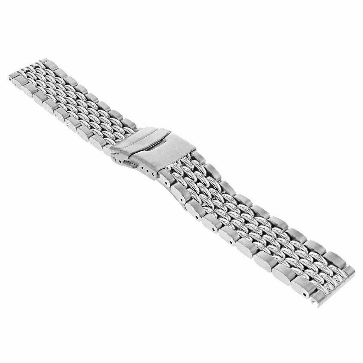 BEAD OF RICE WATCH BAND FOR NEW OR OMEGA VINTAGE WATCHES IN 22MM STAINLESS STEEL
