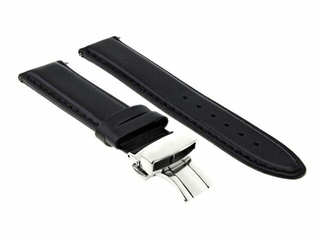LEATHER BAND STRAP SMOOTH CLASP FOR TAG HEUER CARRERA - 20MM