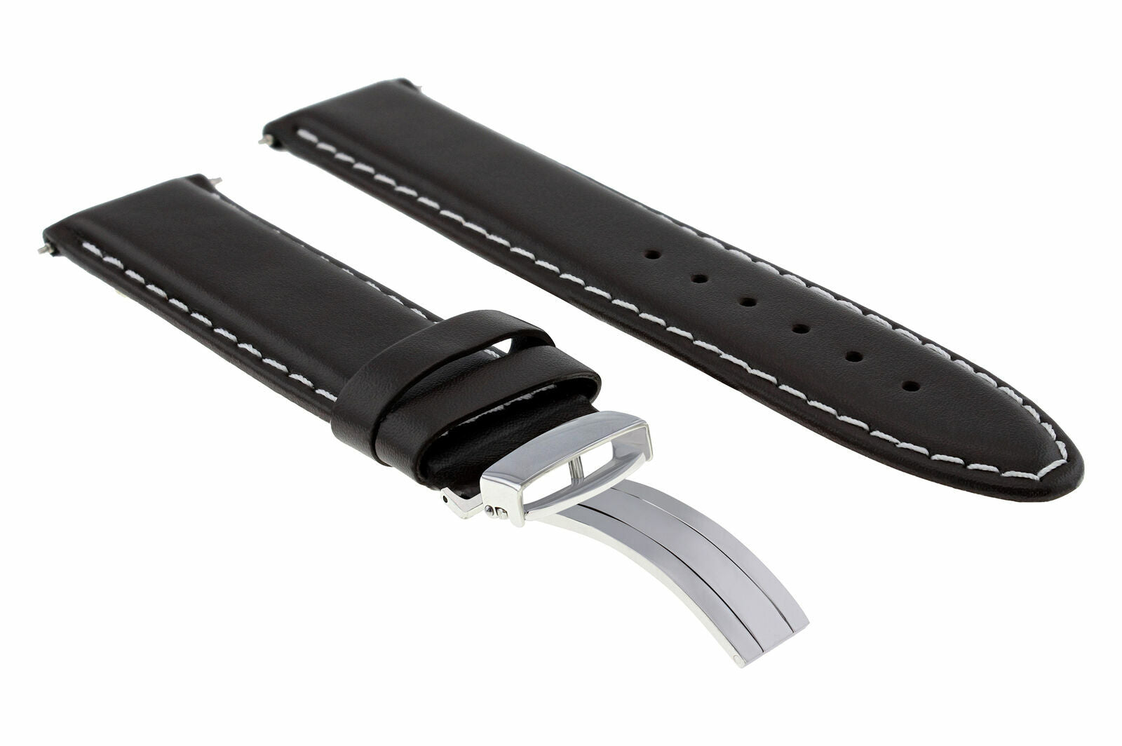 GENUINE SMOOTH LEATHER BAND STRAP CLASP FOR SMOOTH SEIKO - 20MM