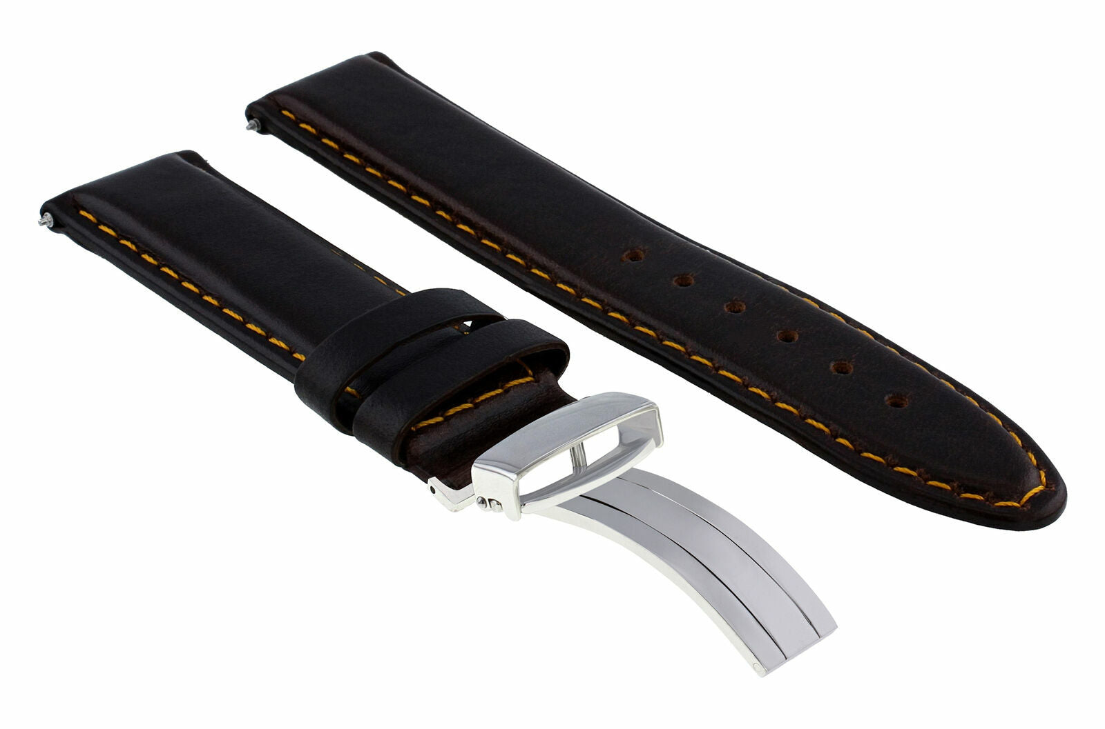 LEATHER BAND STRAP SMOOTH CLASP FOR CORUM ADMIRAL CUP - 19MM