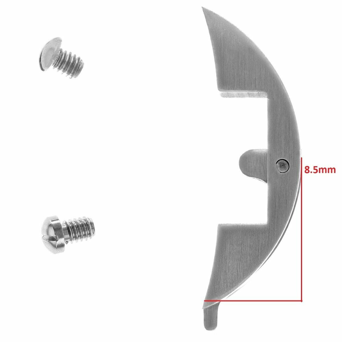 REPLACEMENT CROWN BRIDGE WATCH PART FOR PANERAI WATCHES BRUSH, SHINY, BLACK, Silver, front view
