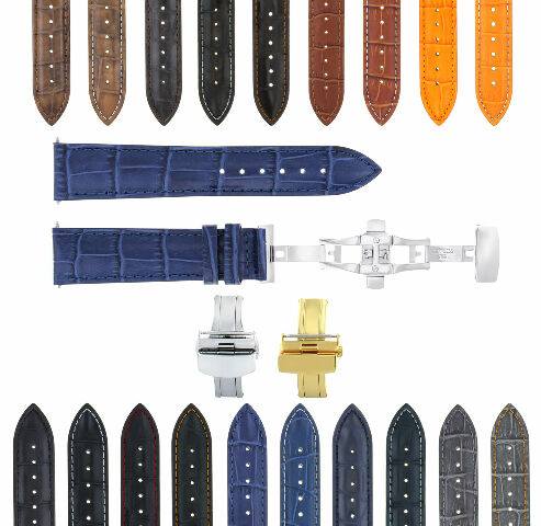 17-24MM GENUINE REPLACEMENT LEATHER WATCH BAND STRAP WITH CLASP FOR AMBASSADOR