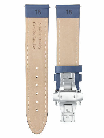 LEATHER BAND STRAP SMOOTH DEPLOY CLASP FOR FRANCK MULLER - 24MM