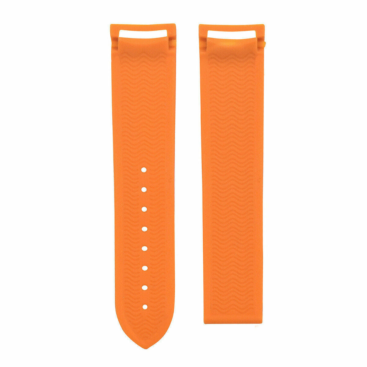 20-22MM CURVED END RUBBER DIVER STRAP BAND FOR OMEGA SEAMASTER PLANET OCEAN CLASP