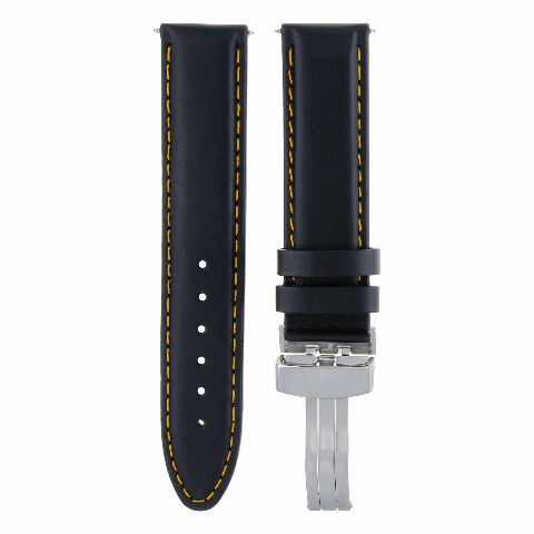 18MM 19MM 20MM 22MM 24MM LEATHER WATCH BAND STRAP SMOOTH WITH CLASP FOR LONGINES