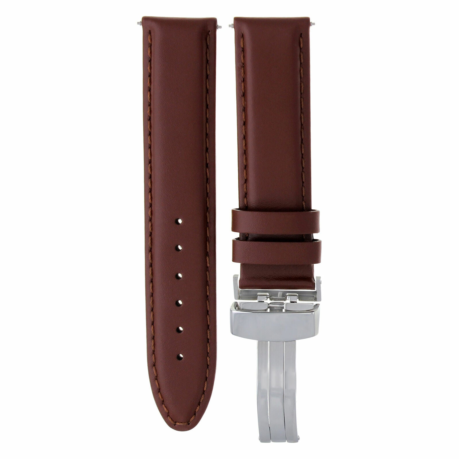 GENUINE LEATHER BAND SMOOTH STRAP CLASP FOR LONGINES - 19MM