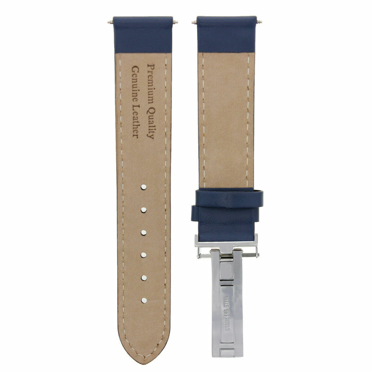 GENUINE LEATHER BAND STRAP SMOOTH DEPLOY CLASP FOR PANERAI - 24MM