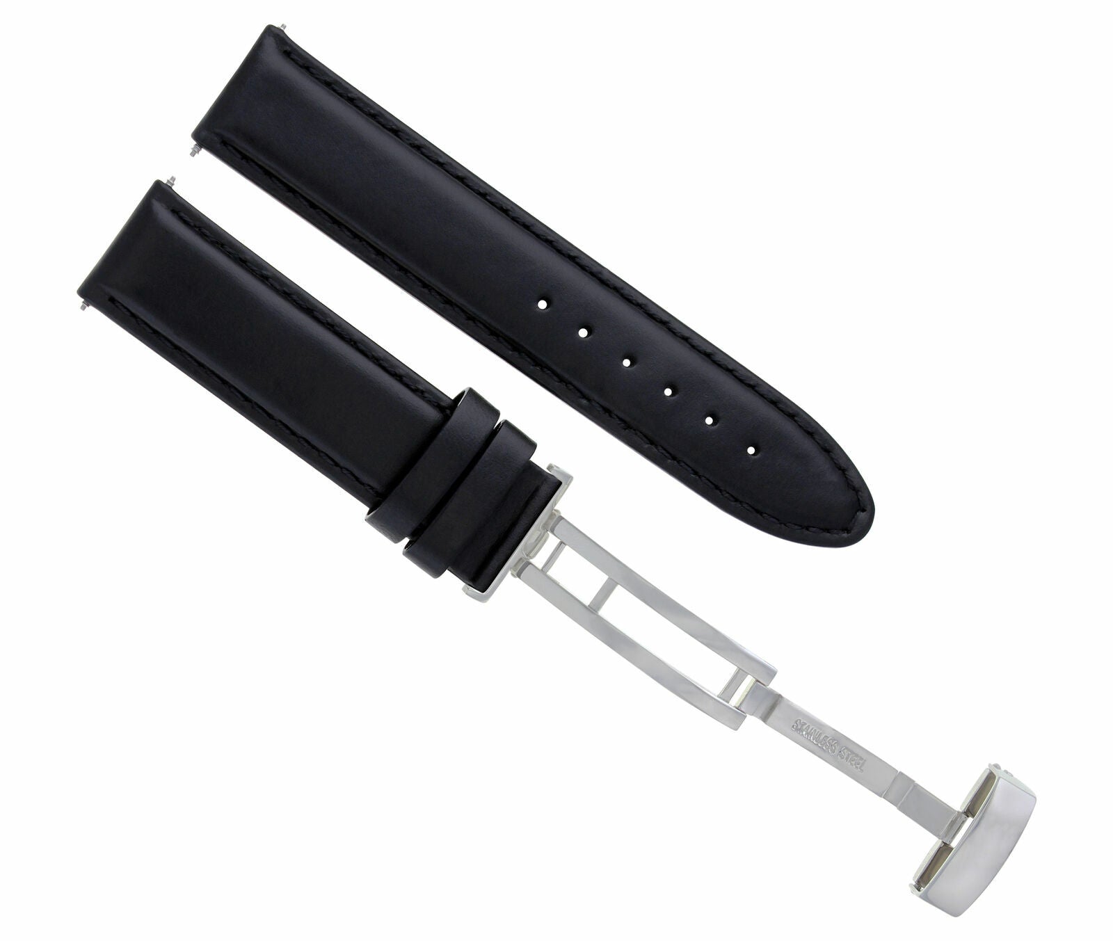 18-24MM GENUINE LEATHER BAND STRAP SMOOTH CLASP FOR TAG HEUER