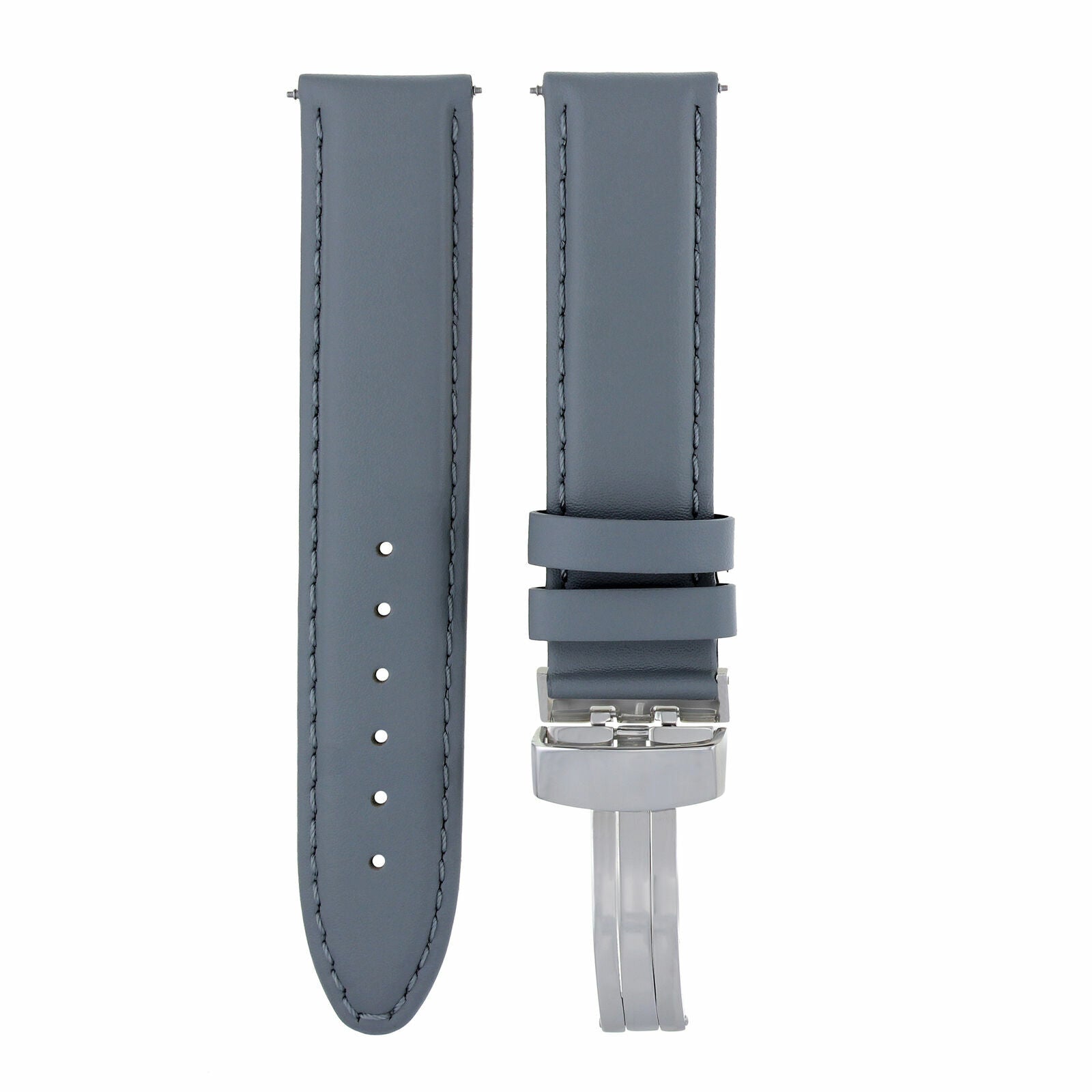 CLASSIC MENS LEATHER BAND SMOOTH STRAP FOR BULOVA WATCH + CLASP - 24MM