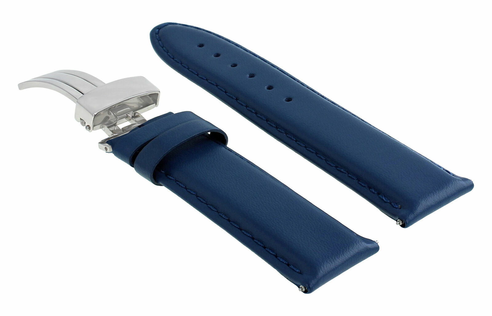 CLASSIC MENS LEATHER BAND SMOOTH STRAP FOR BULOVA WATCH + CLASP - 24MM