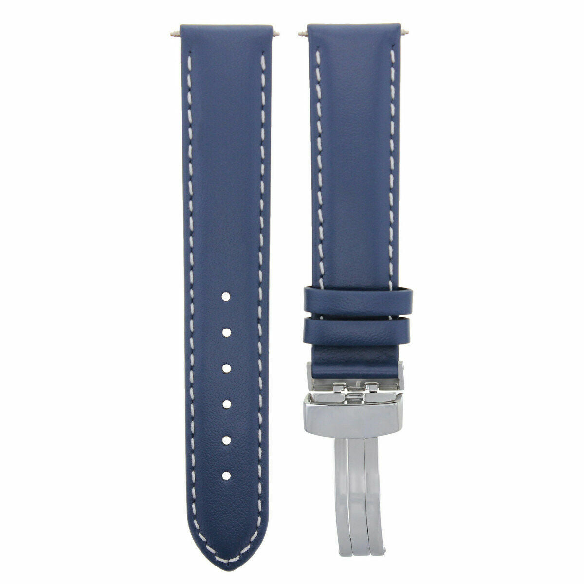 CLASSIC MENS LEATHER BAND SMOOTH STRAP FOR BULOVA WATCH + CLASP - 24MM