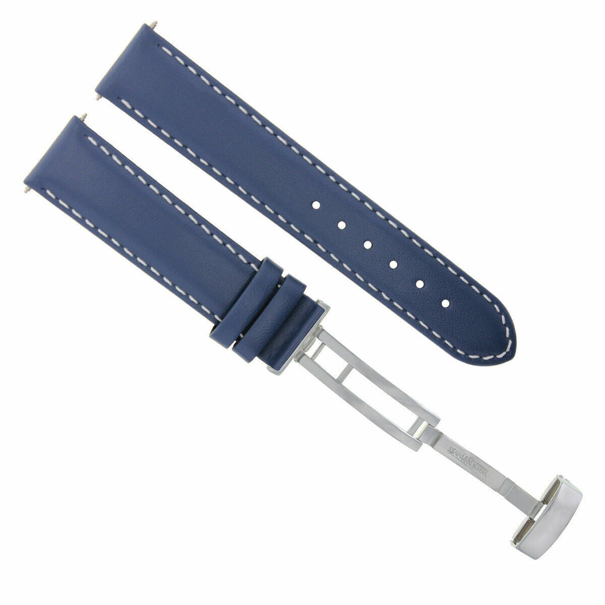 CLASSIC MENS LEATHER BAND SMOOTH STRAP FOR BULOVA WATCH + CLASP - 24MM
