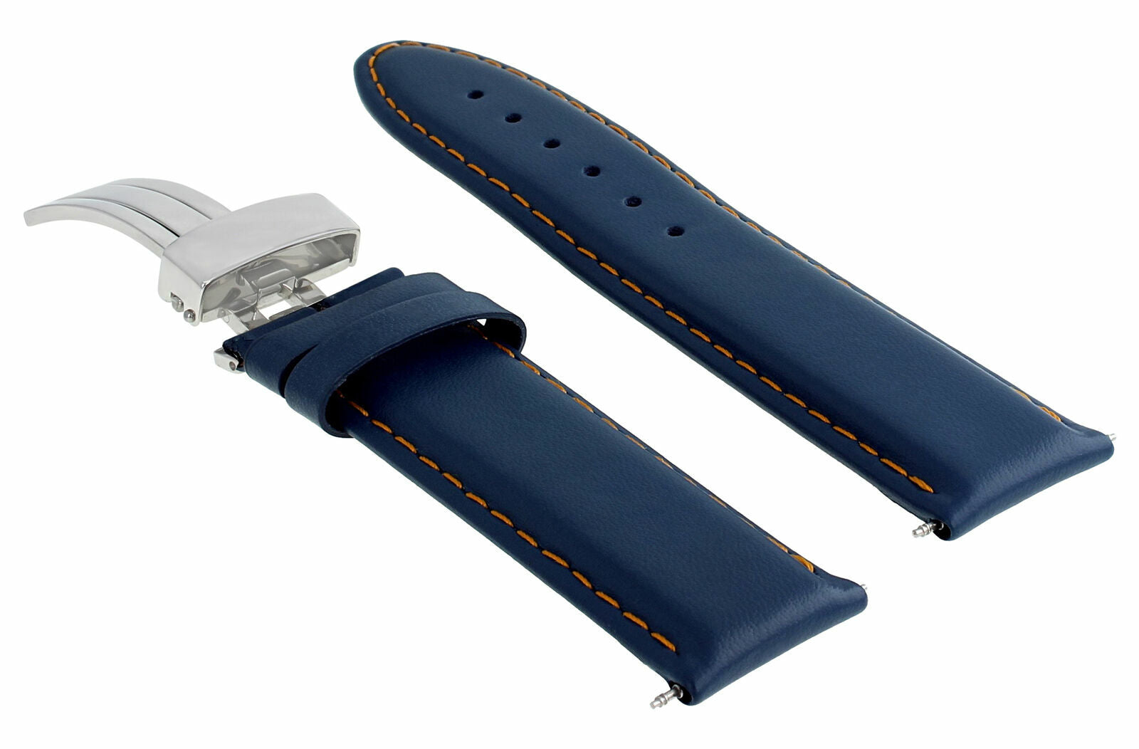 CLASSIC MENS LEATHER BAND SMOOTH STRAP FOR BULOVA WATCH + CLASP - 24MM