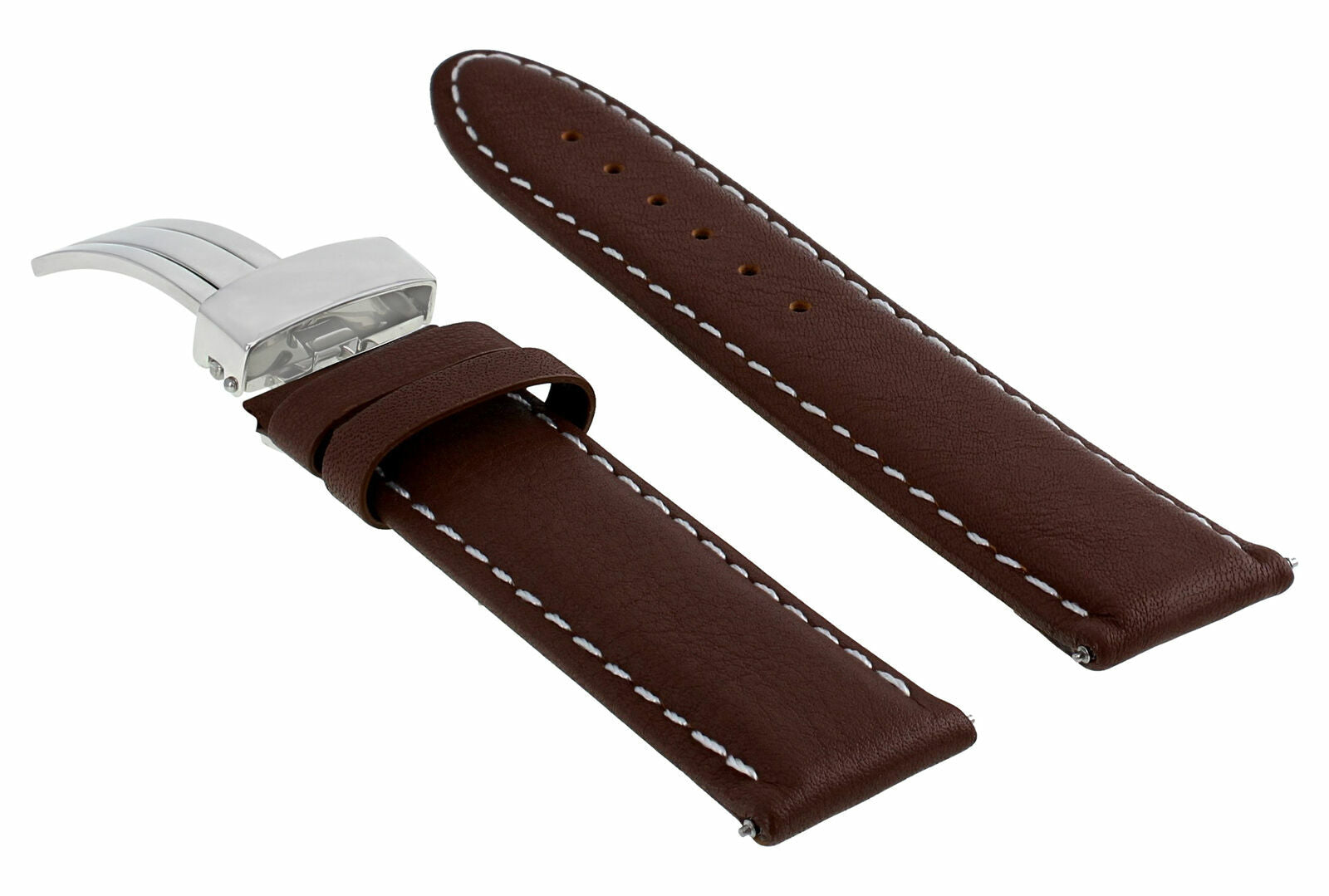CLASSIC MENS LEATHER BAND SMOOTH STRAP FOR BULOVA WATCH + CLASP - 24MM