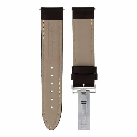 CLASSIC MENS LEATHER BAND SMOOTH STRAP FOR BULOVA WATCH + CLASP - 24MM